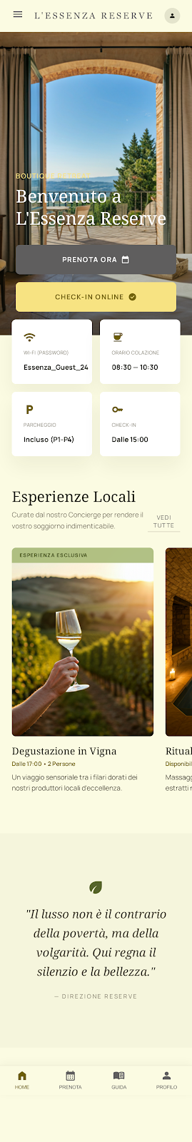 Schermata 2 — prenotazione o check-in