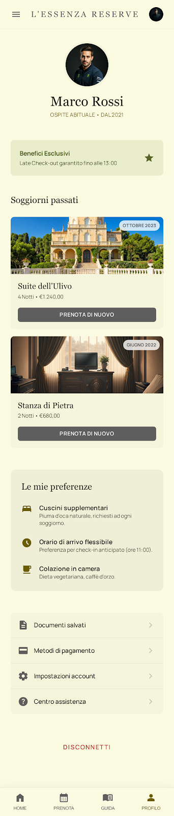 Schermata 8 — profilo