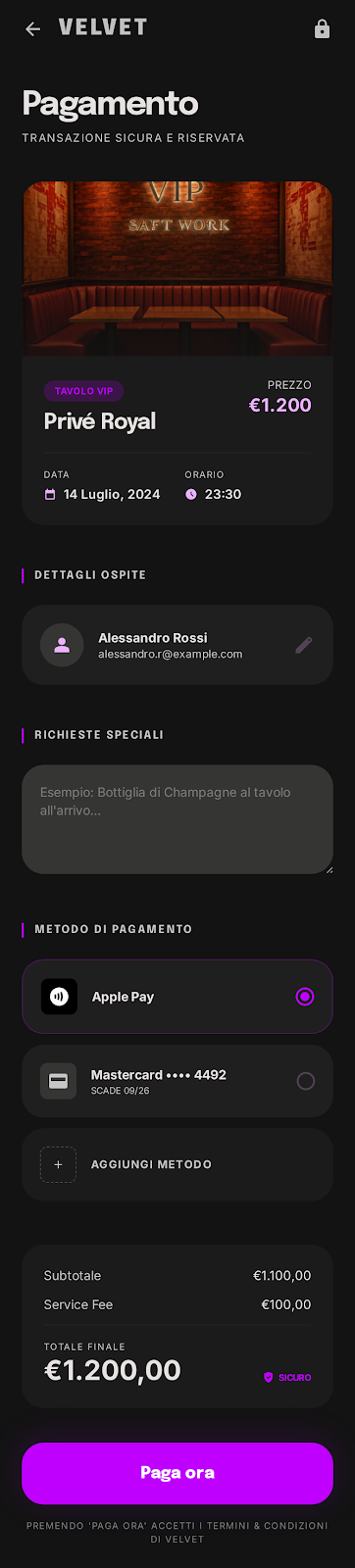 Schermata 5 — esempio app discoteca