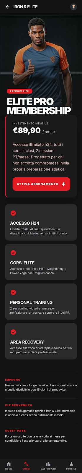Schermata 3 — esempio app palestra
