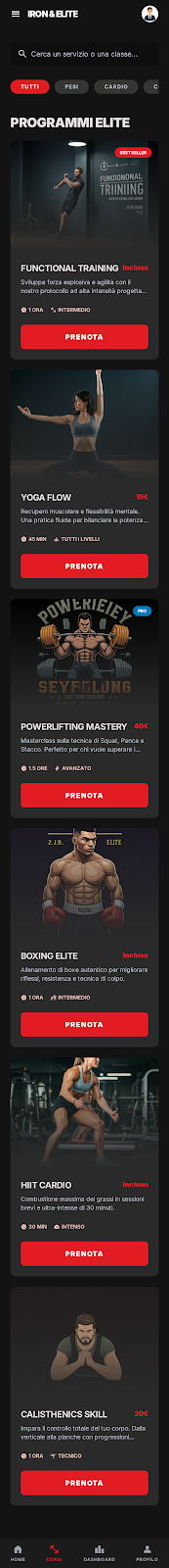 Schermata 5 — esempio app palestra