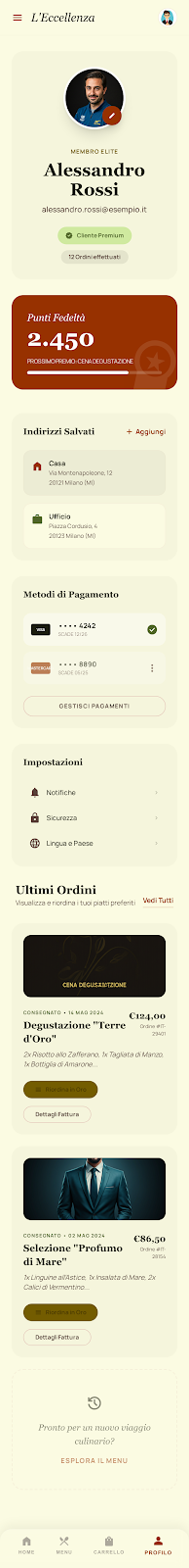 Schermata 7 — esempio app ristorante L’Eccellenza