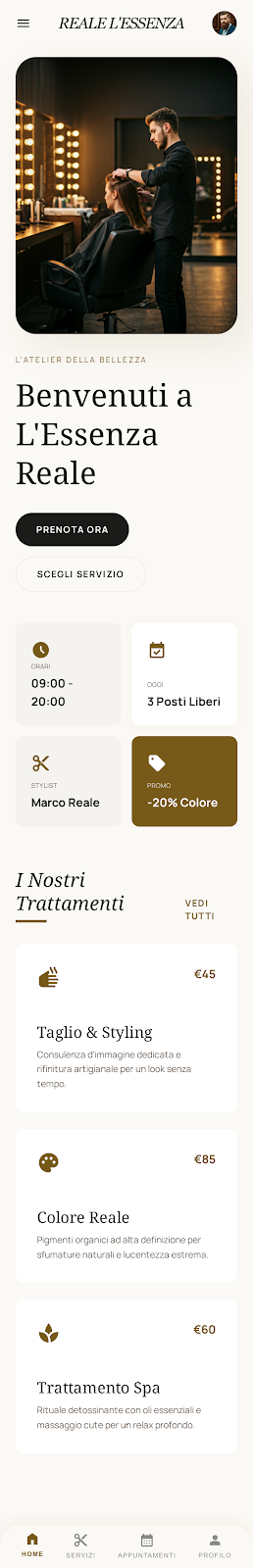 Schermata 2 — esempio app salone
