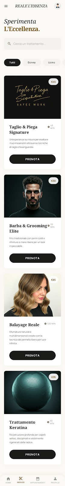 Schermata 3 — esempio app salone