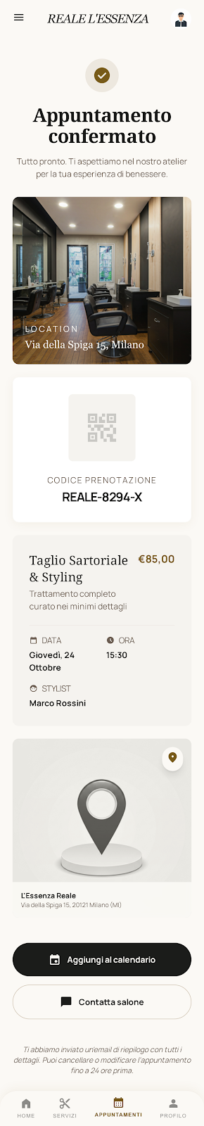 Schermata 7 — esempio app salone