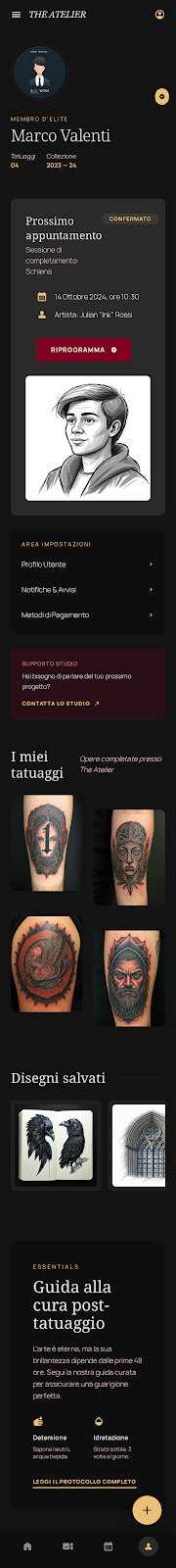 Schermata 4 — esempio app tattoo studio